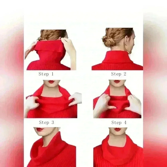 Cozy Ribbed Knit Cowl Neck Dress - Slate Blue - Picture 6 of 10